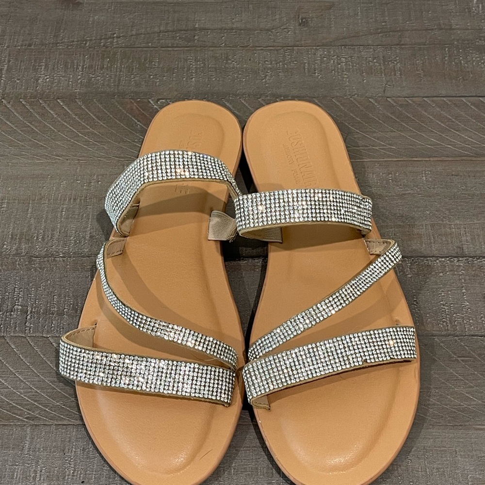 Elegant Rhinestone Sandals - Silver